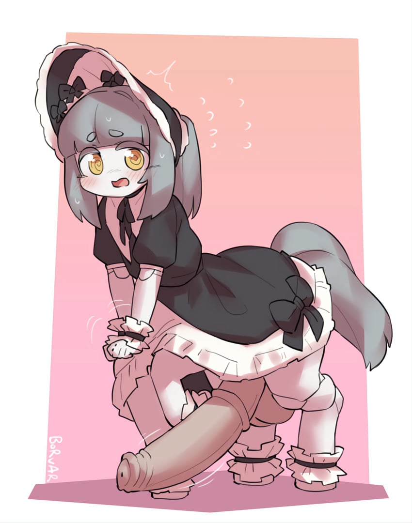 1futa android big_penis blush blush_lines borvar centaur embarrassed equid equine equine_genitalia equine_penis futanari gradient_background horse_penis horsecock horsecock_futanari huge_cock huge_penis intersex large_penis maid_uniform monster_cock monster_girl pale-skinned_futanari pale_skin penis robot robot_girl signature simple_background solo solo_focus taur throbbing throbbing_penis watermark white_body white_border white_skin yellow_eyes