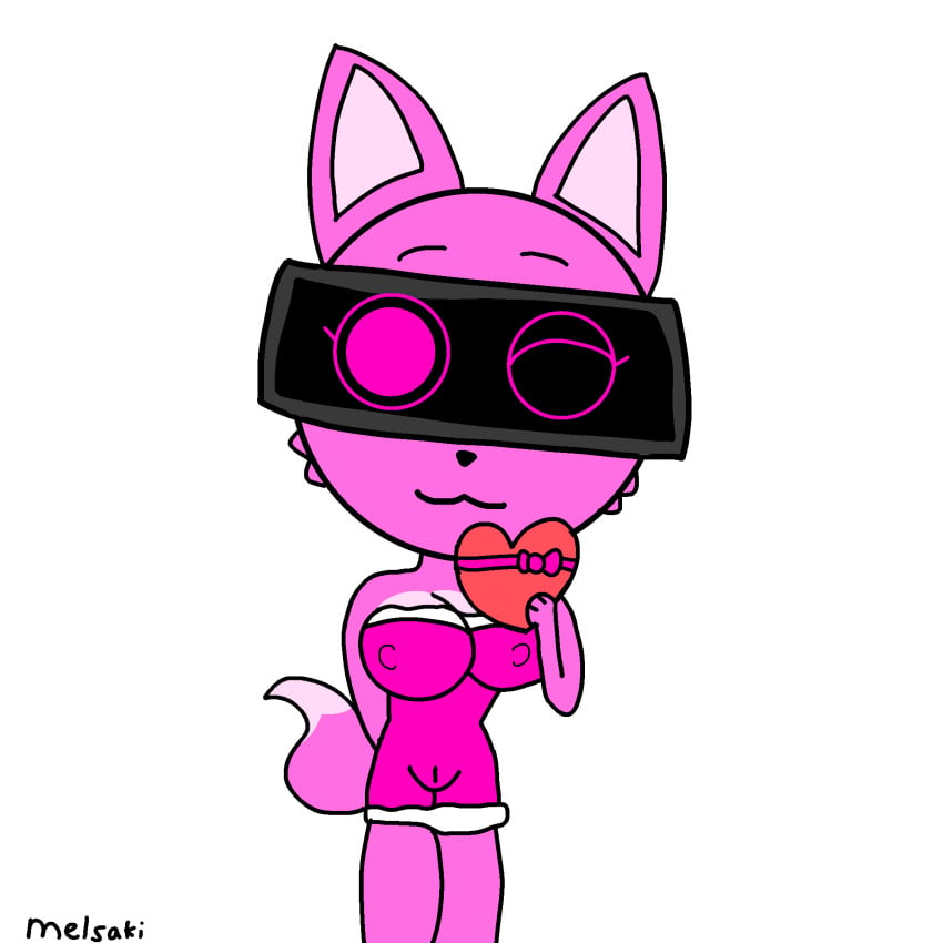 abgerny fox_girl incredibox_mod melsaki no_background no_sex pink_fox valentines_day vr vr_headset vurr_(abgerny)