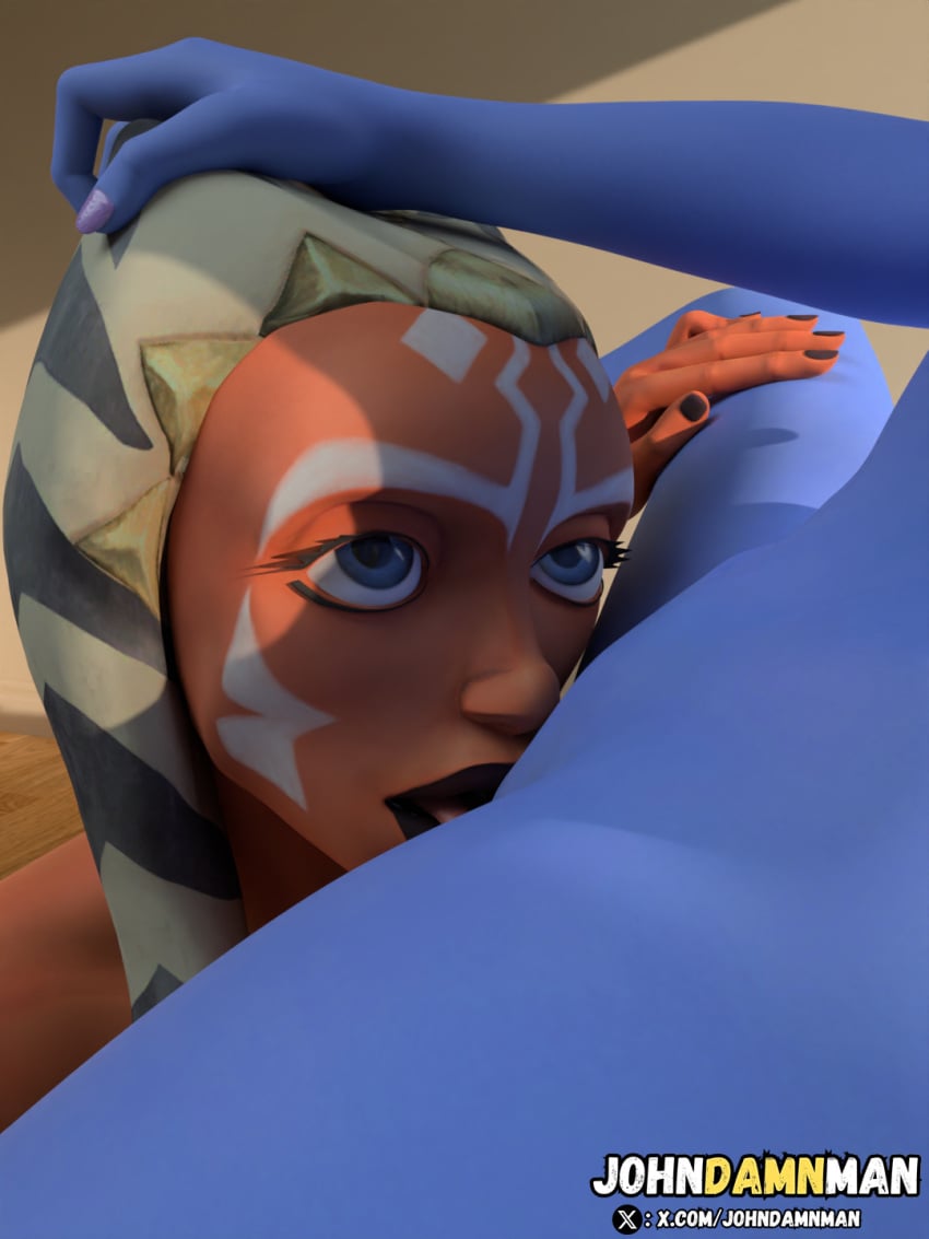 2girls 3d ahsoka_tano blender clone_wars johndamnman pantoran riyo_chuchi star_wars togruta yuri