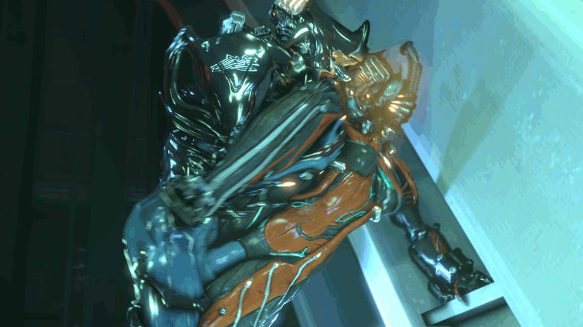 3d animated breasts female male penetration penis raised_leg sex straight vaginal_penetration valkyr valkyr_(warframe) wall warframe wattchewant