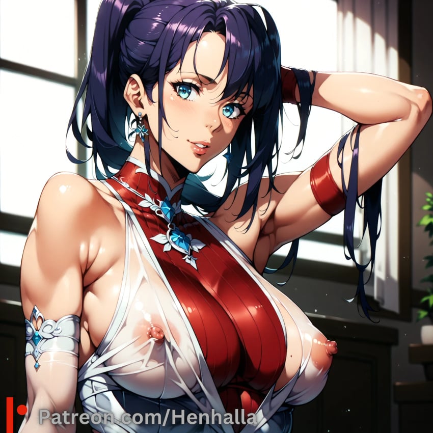 1girls ai_generated anime anime_girl big_breasts breasts dress henhalla palpable solo solo_female solo_leveling sung_jin-ah young younger_female