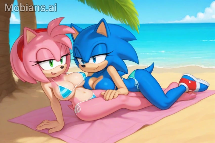 ai_generated amy_rose big_breasts feminization genderswap_(mtf) rule_63 sonic_(series) sonic_the_hedgehog sonic_the_hedgehog_(series) sonique_the_hedgehog transformation