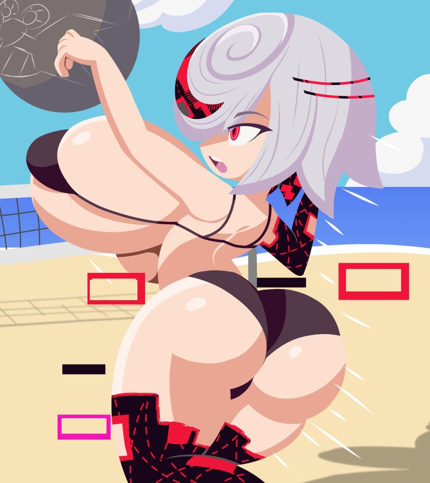 1girls aged_up backboob ball beach bikini breasts_bigger_than_head female female_only huge_ass huge_breasts public public_exposure revealing_clothes sage_(sonic_frontiers) sideass sonic_(series) sonic_frontiers sonic_the_hedgehog_(series) tagme yelladrill