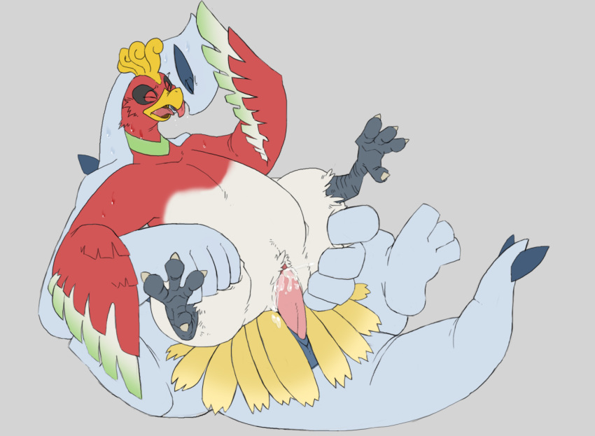 avian beak chubby clitoris closed_eyes cum cum_in_pussy cum_inside duo erection female feral feral_on_feral ho-oh interspecies lugia male nintendo penetration penis piro21 pokemon pokemon_(species) pussy red_feathers reverse_cowgirl_position sex spread_legs spreading straight sweat tongue tongue_out vaginal_penetration video_games white_feathers