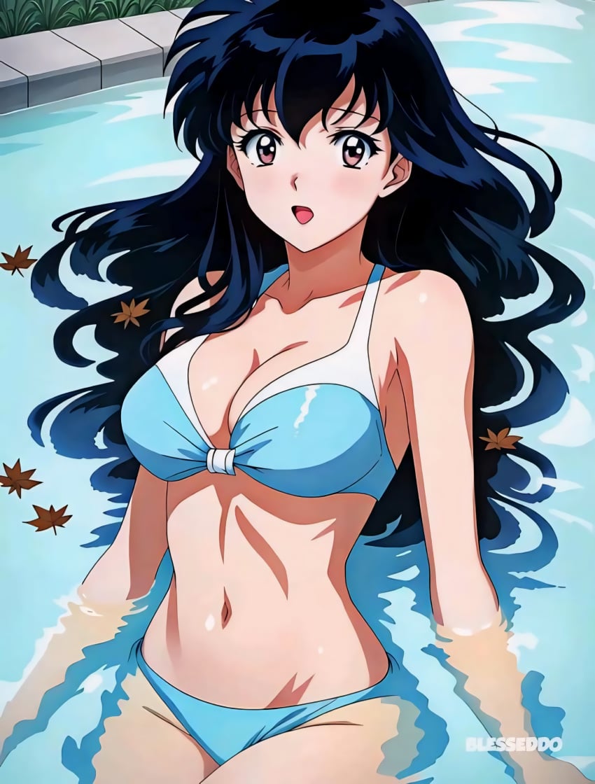 1girl 1girls ai_generated alone artist_request ass background bath best_girl bikini black_hair black_hair_female blue_bikini blush blushing_at_viewer blushing_female breasts cute_face cute_female cute_girl eyes_open fat_ass fat_ass_teen fat_breasts fat_butt female female_only girl_only in_water inuyasha kagome_higurashi leaves long_hair long_hair_female looking_at_viewer medium_ass medium_breasts medium_butt mouth_open on_water only_female only_girl open_eyes open_mouth purple_eyes purple_eyes_female remastered solo solo_female solo_focus thick_legs thick_thighs thighs upscaled water wet_breasts wet_legs young_female young_girl young_woman