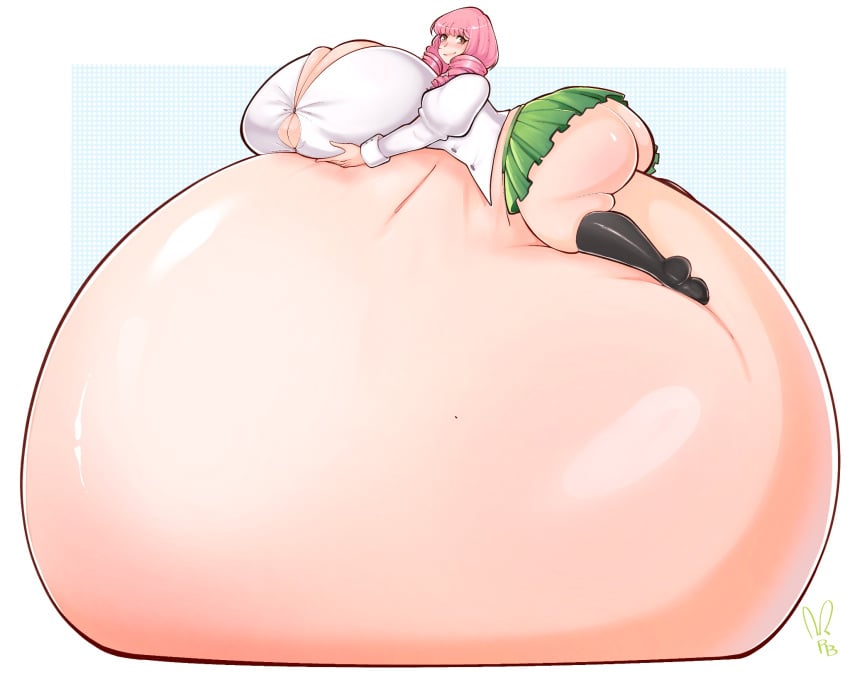 1girls ass_bigger_than_head ass_bigger_than_torso belly_blob breasts_bigger_than_head breasts_bigger_than_torso gigantic_breasts hyper hyper_ass hyper_belly hyper_breasts hyper_pregnancy katawa_shoujo lying_on_belly massive_breasts mikado_shiina pregnant rabidbunny ready_to_pop school_uniform solo stockings