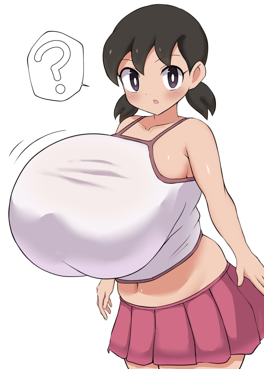 1girls 2023 2d aged_up black_eyes black_hair blush bottomless breasts breasts_bigger_than_head clothed clothed_female doraemon enormous_breasts female female_only gigantic_breasts hyper hyper_breasts jaga334 legs light-skinned_female light_body light_skin looking_at_viewer partially_clothed shin-ei_animation shizuka_minamoto sitting solo solo_female surprised surprised_expression surprised_face thick_thighs twintails white_background