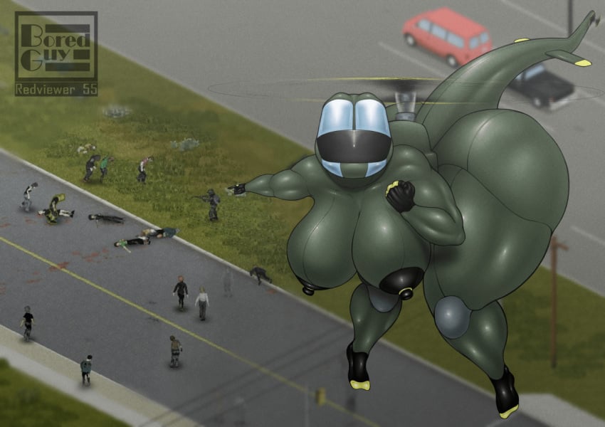 animate_inanimate anthro anthropomorphization ass big_ass big_breasts big_butt breasts bubble_ass bubble_butt busty helicopter huge_ass huge_breasts huge_butt meme pointing project_zomboid redviewer_55 tagme thick_thighs vehicle wide_hips zombie