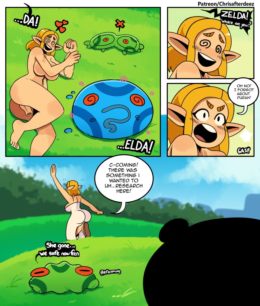 1futa 2d 2d_(artwork) after_orgasm after_sex ass big_ass big_butt blonde_hair blush breasts breath_of_the_wild chuchu clothed clothing comic dialogue english english_text exhausted feral fully_clothed futanari high_resolution highres humanoid hung_futanari light-skinned_futanari light_skin nintendo offscreen_character penis pointy_ears princess princess_zelda slime slime_(creature) slime_monster spiral_eyes standing tears_of_the_kingdom text the_legend_of_zelda thehornyzen zelda_(tears_of_the_kingdom)