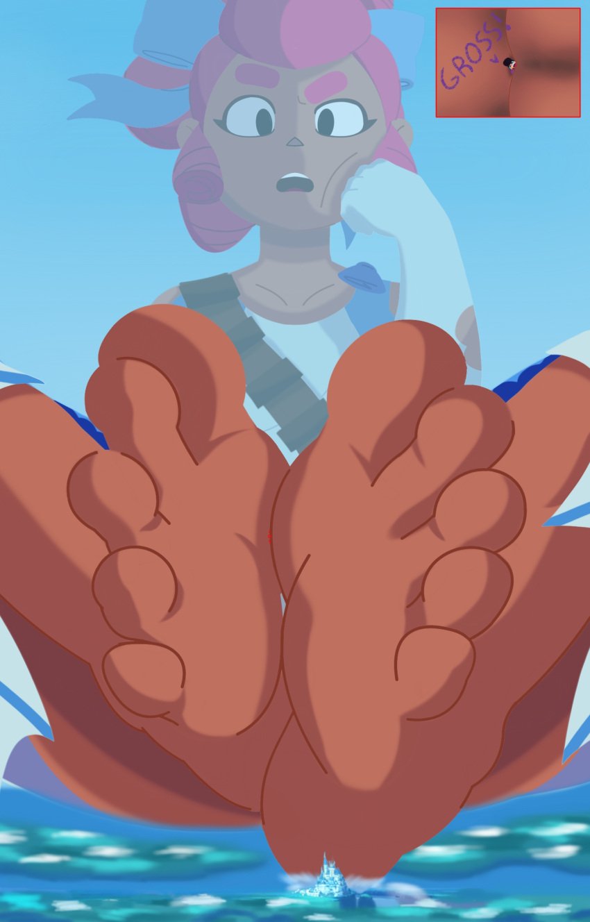 1girls brawl_stars feet foot_fetish giantess hjpres princess_shelly shelly_(brawl_stars) soles