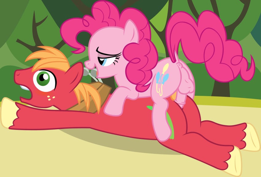 1boy 1futa anal anal_sex badumsquish big_macintosh_(mlp) dickgirl friendship_is_magic furry futa_on_male futanari intersex my_little_pony penetration pinkie_pie_(mlp) straight_hair