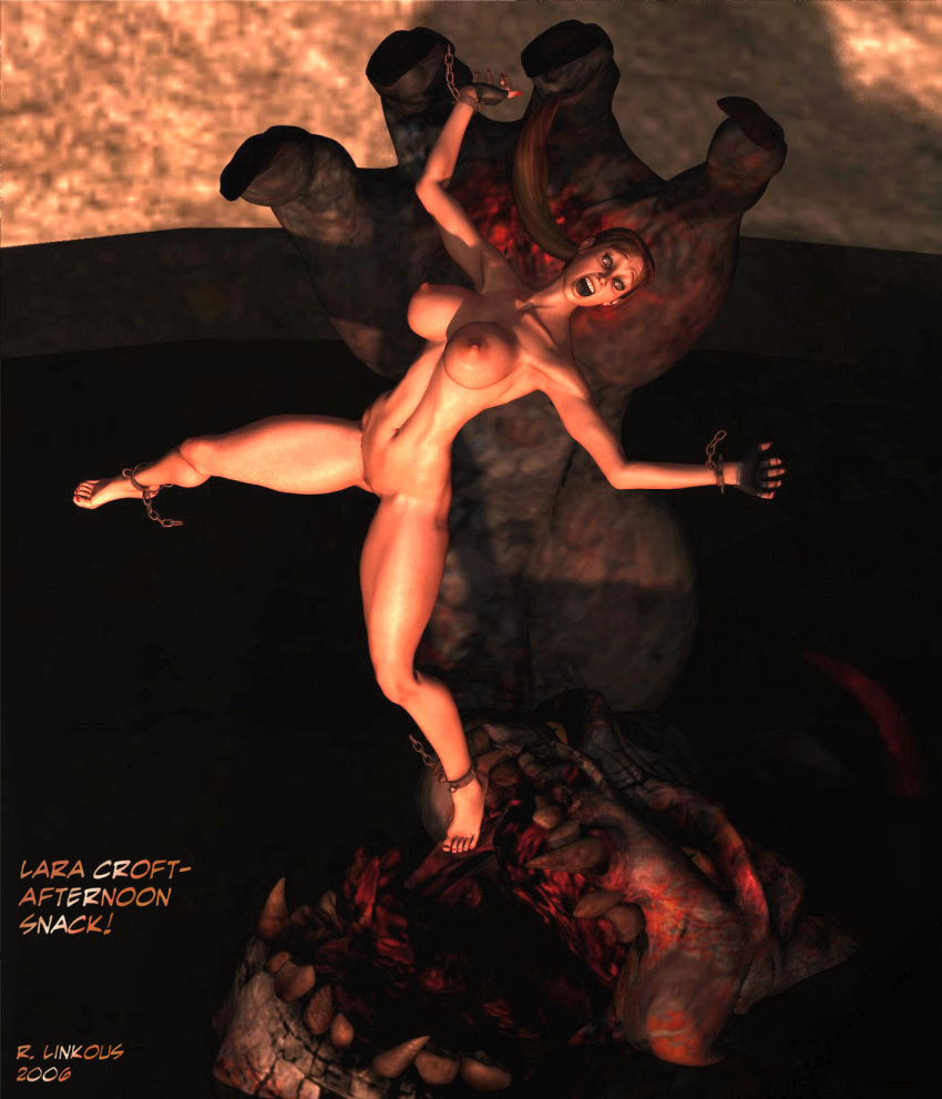 2006 3d female imminent_vore lara_croft lara_croft_(classic) lara_croft_(l.a.u.) monster ricklinkous tomb_raider tomb_raider_(l.a.u.) vore