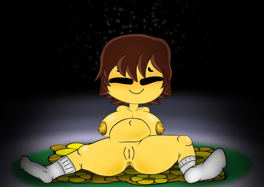 1girls alternate_version_available fappencheese frisk frisk_(undertale) nude pregnant undertale undertale_(series) yellow-skinned_female