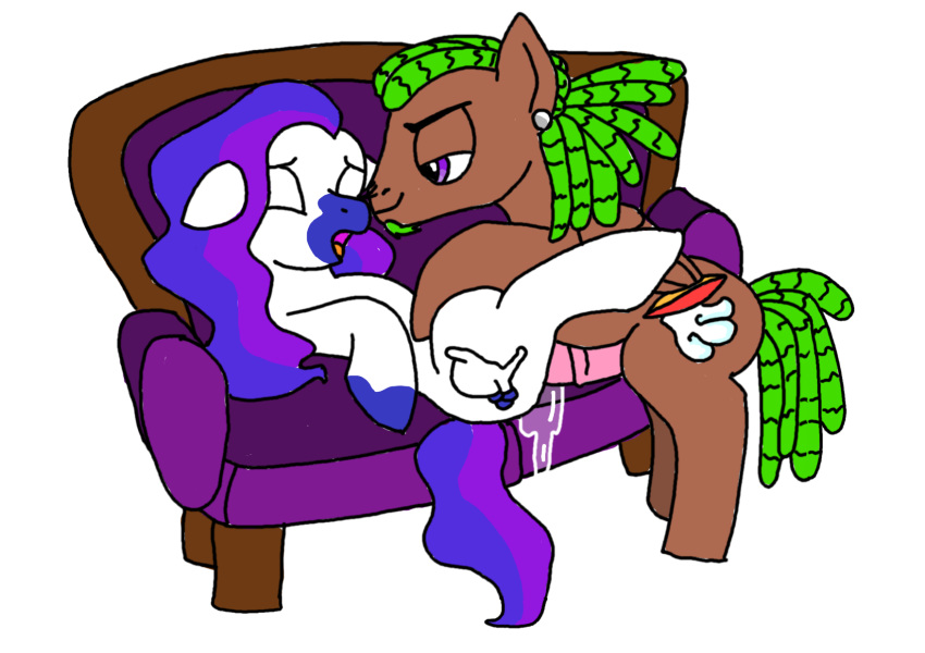 beard closed_eyes colt dreadlocks earring horsecock mare missionary_position my_little_pony original_character penis purple_eyes pussy_juice