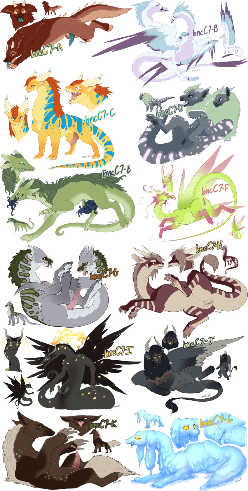 2014 6boys 6girls all_fours anus ass avian barefoot breasts close-up diphallia diphallism dragon ear_piercing erection feathers female feral fur goo green_dragon grey_dragon gryphon half-closed_eyes happy heptaphallia hi_res high_resolution highres horn looking_at_viewer maim male multi_penis nipple_piercing nipples nude open_mouth penis piercing presenting presenting_hindquarters presenting_pussy pussy sharp_teeth smile spikes standing teeth tongue tongue_out unknown_species vein veiny_penis white_dragon wings yellow_dragon