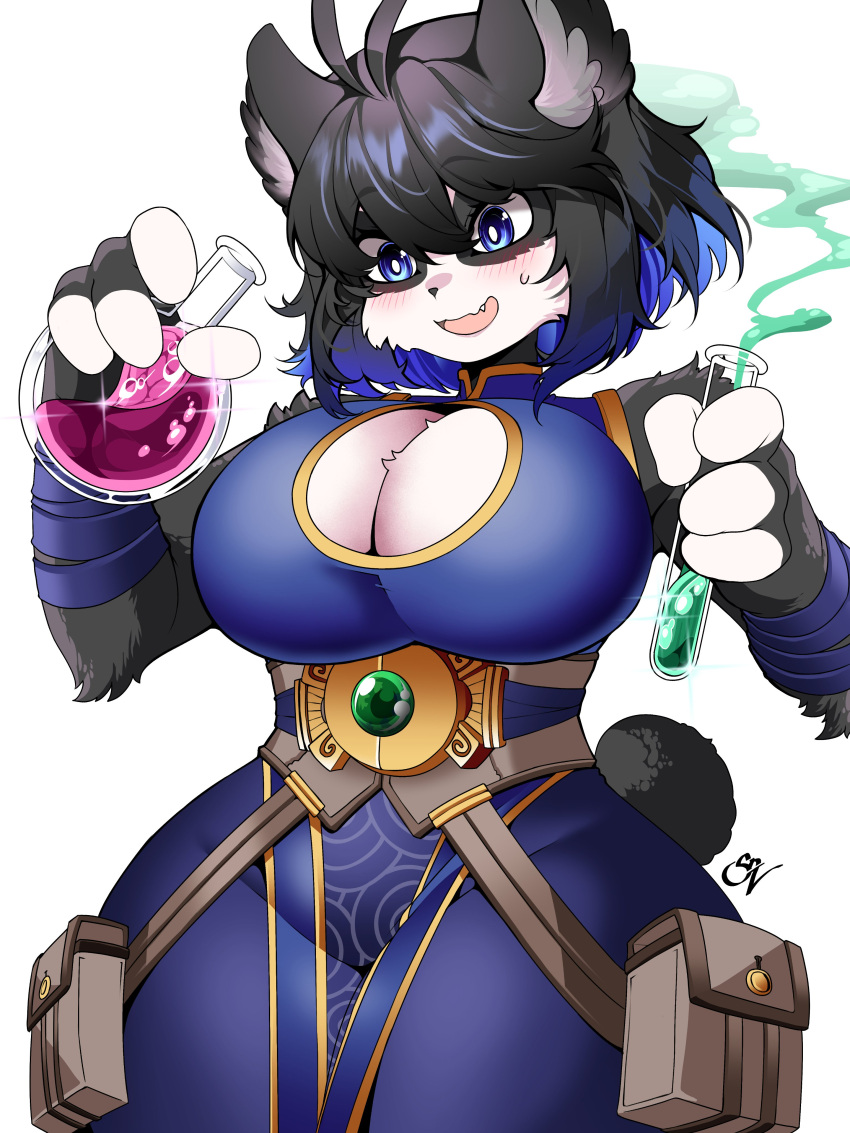 big_breasts breasts cleavage female furry huge_breasts saltnvalk shi_yu_(lunarspy) tagme thick_thighs wide_hips