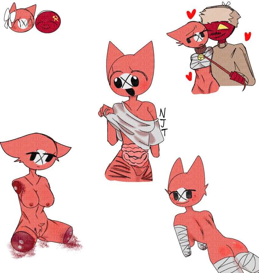 blood countryhumans countryhumans_girl crazy_girl crazy_smile germany_(countryhumans) girls gore nazi nazi_germany_(countryhumans) njt_axi_(artist) pleasure_face