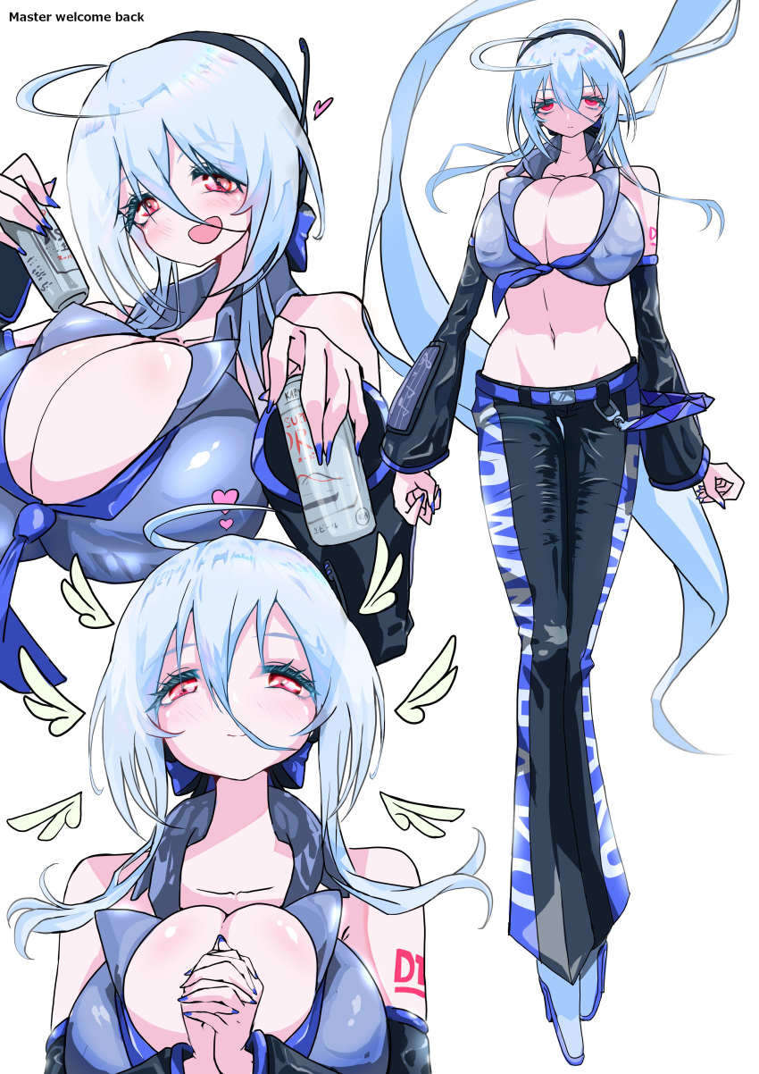 clothed curvy_figure huge_breasts long_hair red_eyes vocaloid white_hair yowane_haku