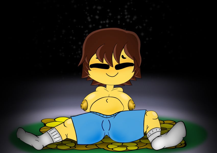 1girls alternate_version_available clothing fappencheese frisk frisk_(undertale) nude pregnant undertale undertale_(series) yellow-skinned_female