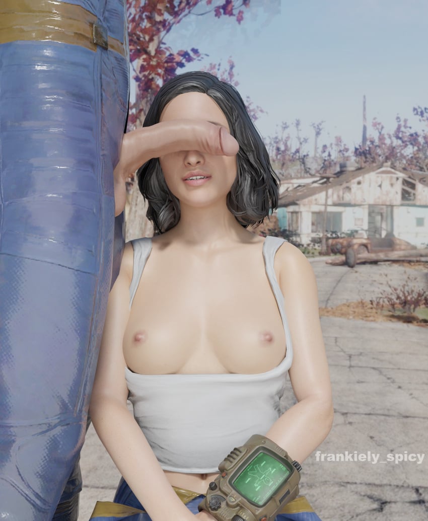 1boy 1boy1girl 1girl1boy 1girls 3d apocalypse belly belly_button bethesda_softworks black_hair blender blocking bob_cut breast_grab breasts breasts cant_see_the_haters cock cock_worship destroyed_building destroyed_city faceless_character faceless_male fallout fallout_4 female frankiely_spicy house kneeling kneeling_female kneeling_on_ground looking_at_partner looking_at_penis looking_pleasured looking_up naked naked_female navel neighborhood nipples nora_(fallout_4) nude nude_female nude_female_clothed_male outdoor outdoors outside partially_nude penis penis_out shirt shirt_down shirt_pull short_hair smile smiling smiling_at_penis sole_survivor sole_survivor_(female) vault_boy vault_dweller vault_girl vault_suit wasteland