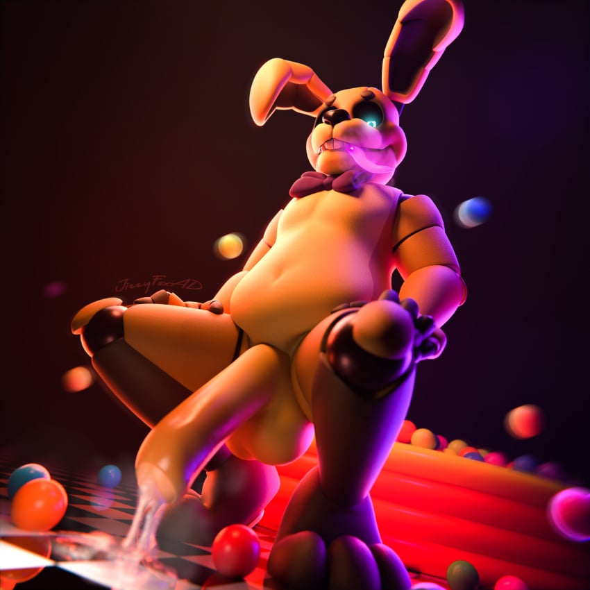 1:1 2024 3d_(artwork) absurd_res animatronic anthro balls big_penis blender_(artwork) bodily_fluids bow_tie cum digital_media_(artwork) ejaculation erection five_nights_at_freddy's genital_fluids genitals hi_res humanoid_genitalia humanoid_penis into_the_pit jizzyfox lagomorph large_tongue leporid looking_at_viewer machine male mammal nude penis rabbit robot robot_anthro scottgames smile solo spring_bonnie_(fnaf) tongue tongue_out yellow_body