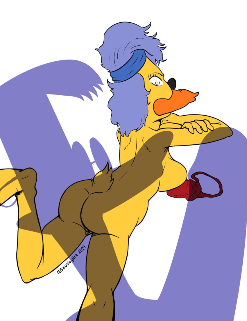 anthro anthro_only bernice_florence_hufnagel_(duckman) breasts duckman female nude penis_silhouette smutleyart