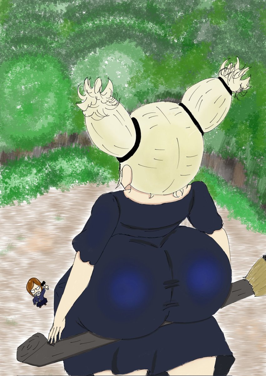 2024 2d 2girls ass bad_anatomy big_ass big_butt blonde_hair bubble_ass bubble_butt butt_crack dat_ass dumptruck_ass female female_only forest forest_background hexuil huge_ass huge_butt jujutsu_kaisen large_ass light-skinned_female long_hair multiple_girls nishimiya_momo pale-skinned_female pale_skin short_hair solo_focus thick_ass tight_clothes tight_clothing tight_dress twin_braids twintails witch yellow_hair