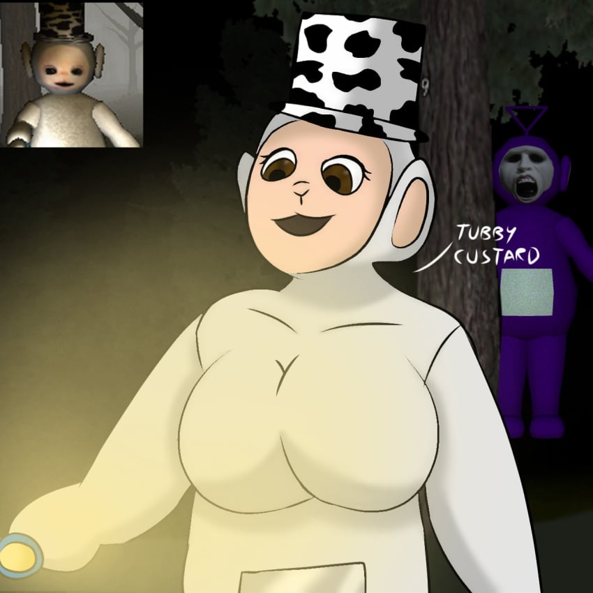 1girls behind_tree brown_eyes empty_eyes female female_focus genderswap_(mtf) hat hiding pale_skin purple_body purple_fur rule_63 slendytubbies slendytubbies_3 smile stalker stalking tagme the_guardian_(slendytubbies) tinky_winky tinky_winky_(slendytubbies) white_body white_fur white_tubby