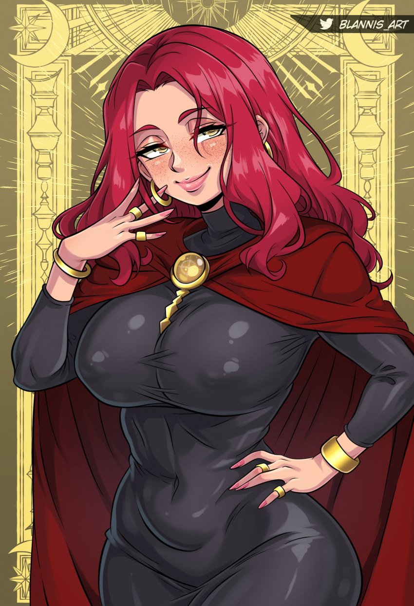 1girls abs big_ass big_breasts blannis_art elden_ring female female_only fromsoftware lunar_princess_ranni nipple_bulge pre_timeskip ranni_the_witch red_hair thick_thighs tight_clothing tight_fit