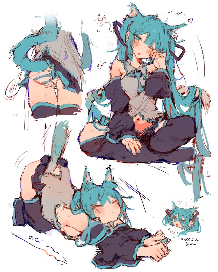 big_stretch cat_ears catgirl hatsune_miku otintin tagme