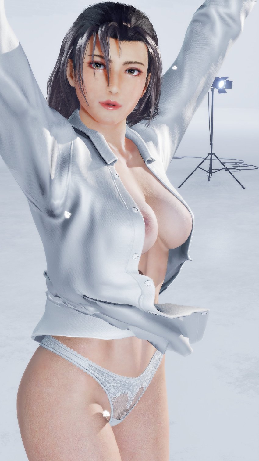 big_ass big_breasts breasts female female_only kazama_jun milf namco omegaxsmash panties tekken tekken_8 thick_thighs