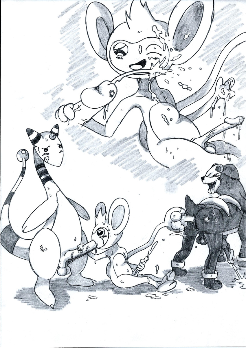 3boys aipom ampharos anal anal_sex anus ass back balls blush canine cum cum_on_face cum_while_penetrated erect_penis erection facial fangs fellatio from_behind fur furry furry_only gay handjob houndour interspecies large_penis looking_back male male_only masturbation monkey nintendo no_humans oral orgasm paws penetration penis pokehard pokemon pokemon_(species) sex standing tail testicles tongue tongue_out veins veiny_penis video_games