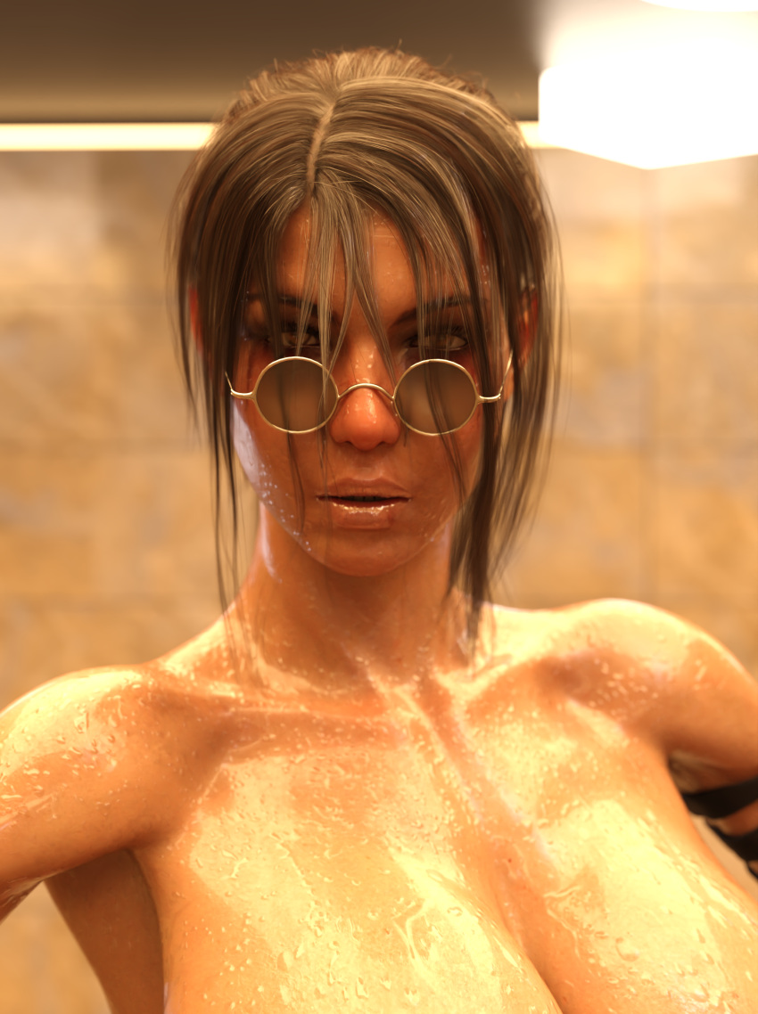 3d crwatcher female lara_croft light-skinned_female light_skin looking_over_eyewear looking_over_sunglasses olive_skin sunglasses tan-skinned_female tan_body tan_skin tinted_eyewear tomb_raider