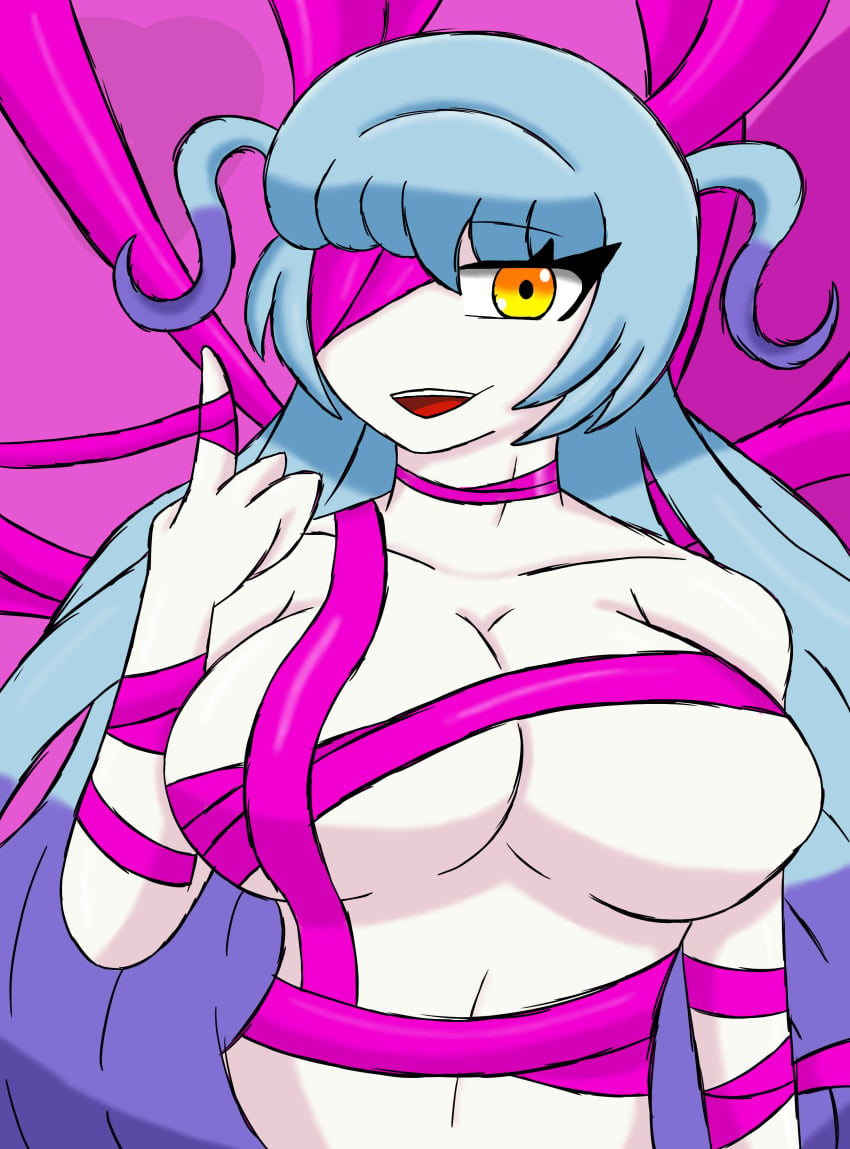 1girls big_breasts breasts female female_focus female_only its_archville limbus_company lobotomy_corporation looking_at_viewer nude nude_female pink_shoes_(limbus_company) project_moon queen_of_hatred self_upload smile solo