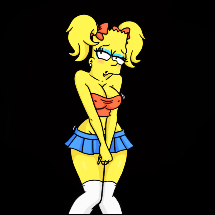 20th_century_fox 20th_century_studios after_transformation bart_simpson bartina_simpson female genderswap miniskirt pleated_skirt rule_63 stockings the_simpsons twintails