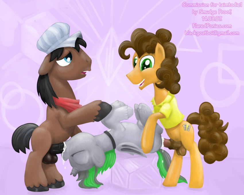 cheese_sandwich_(mlp) female friendship_is_magic male my_little_pony oral original_character promontory_(mlp) smudge_proof spitroast straight