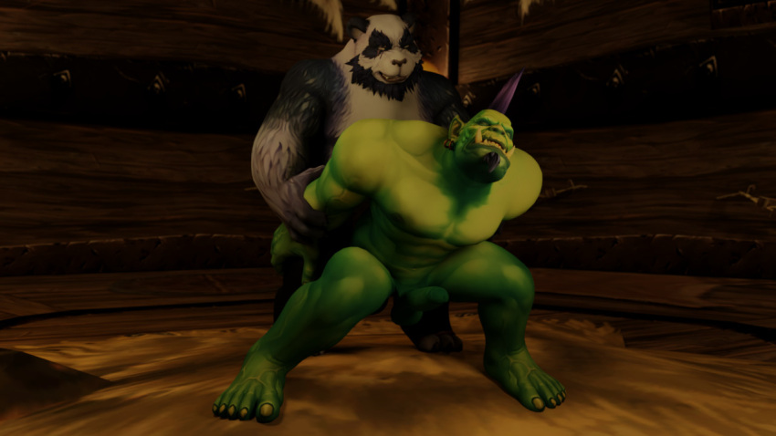 gay gay_sex indoors male male/male orc orc_(warcraft) orc_male pandaren pandaren_male sex warcraft world_of_warcraft