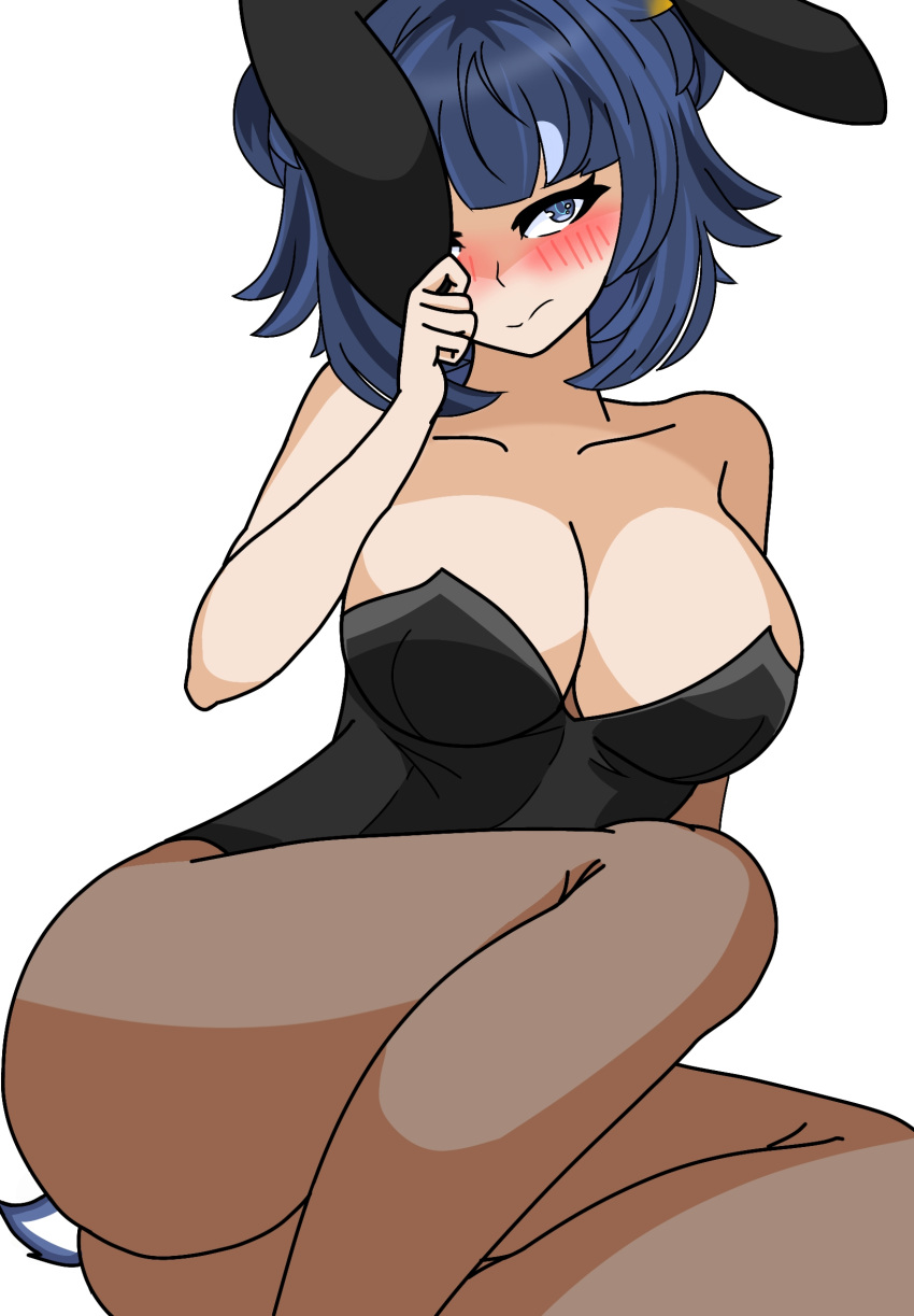 1girls 2d 2d_(artwork) alternate_costume artist_request big_breasts black_bunny_ears black_bunnysuit blue_eyes blue_hair bunny_ears bunnysuit embarrassed embarrassed_female female female_focus female_only front_view gukivt high_resolution highres indie_virtual_youtuber latam_virtual_youtuber light-skinned_female light_skin penguin_girl short_hair simple_background sitting slim_girl solo solo_female solo_focus virtual_youtuber vtuber vtuberfanart white_background young younger_female