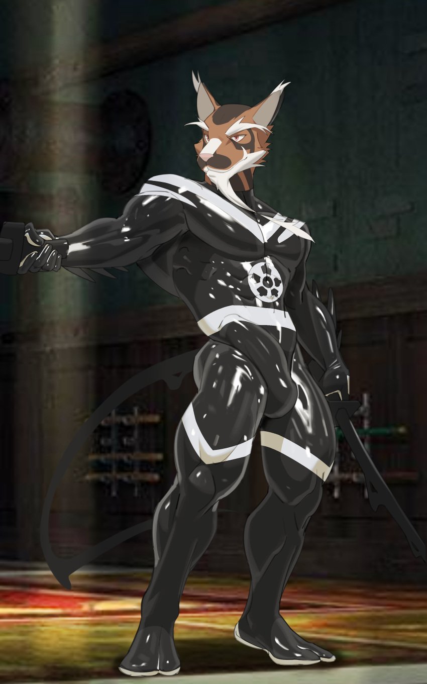5_fingers abs absurd_res anthro biceps black_body blurred_background bodysuit broad_shoulders brown_body brown_fur bulge calf_muscles cheek_tuft clothing cxcxxcxxxx depth_of_field detailed detailed_bulge digital_media_(artwork) digitigrade dual_wielding ear_tuft erection erection_under_clothing eyebrows facial_tuft fingers floor forearm_muscles fur fur_beard g00da genital_outline glistening glistening_body glistening_clothing hi_res holding_melee_weapon holding_object holding_sword holding_weapon inside latex latex_bodysuit latex_clothing latex_skinsuit latex_suit light light_beam long_tail low-angle_view male mammal markings master_splinter melee_weapon murid murine muscular muscular_anthro muscular_male paws pecs penis_outline pink_nose quads rat red_eyes rodent rug serratus shaded skinsuit solo spikes standing sword sword_rack symbiote symbiote_host tail teenage_mutant_ninja_turtles thick_eyebrows tight_clothing tuft weapon white_markings wood wood_floor