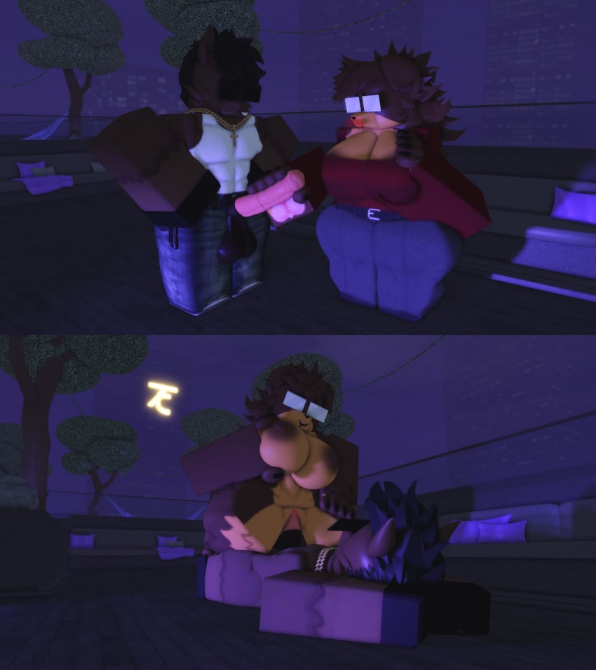 3d canine dog_girl female furry furry_only handjob horse horsecock male male/female nekomaniaa night roblox roblox_avatar robloxian self_upload tagme