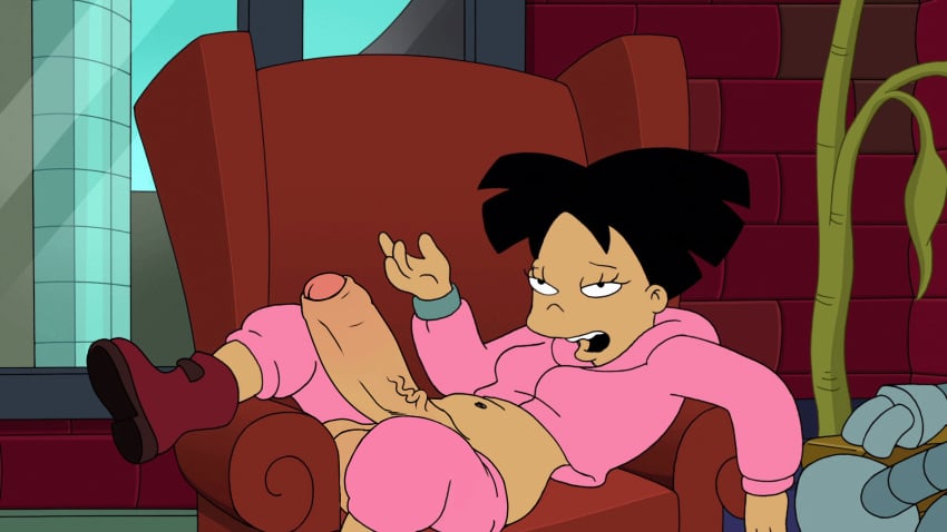 amy_wong animated armchair asian balls beckoning bedroom_eyes big_penis cock edit edited edited_image edited_screencap futa_focus futa_only futanari futurama huge_cock large_penis laying_on_back leaning_back martian midriff midriff_baring_shirt one_leg_up penis relaxed screenshot_edit seductive seductive_eyes seductive_gaze seductive_look seductive_smile thick_penis throbbing throbbing_penis uncircumcised uncut