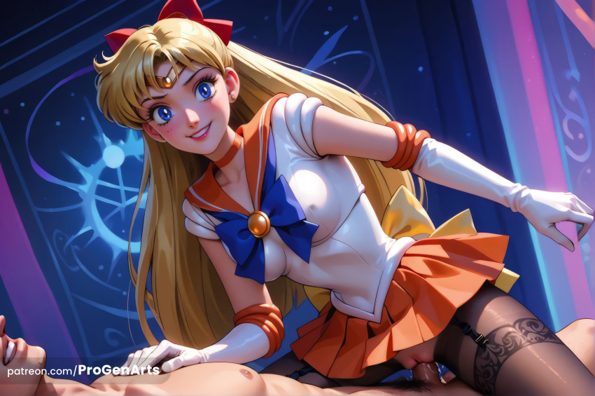 , 1boy 1boy1girl 1girls ai_generated aino_minako artist_name assertive_female back_bow bishoujo_senshi_sailor_moon black_pantyhose blonde_hair blue_bow blue_eyes bow breasts choker circlet clothed_female_nude_male clothed_sex collarbone covered_nipples cowgirl_position cowgirl_position earrings elbow_gloves garter_straps gloves grin hairbow hi_res jewelry leotard lips long_hair looking_at_another magical_girl male_pubic_hair medium_breasts minako_aino miniskirt nude orange_choker orange_sailor_collar orange_skirt pantyhose penis pleated_skirt progenarts pussy red_bow sailor_collar sailor_jupiter sailor_senshi_uniform sailor_venus sex shirt skirt smile solo_focus straddling straight teeth tiara uncensored vaginal_penetration vaginal_penetration vaginal_sex watermark web_address white_gloves white_leotard white_shirt