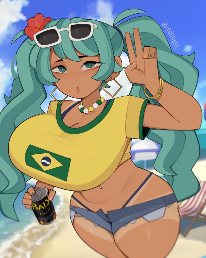 big_ass big_breasts big_butt brazilian_miku gdblight thick_thighs thighs thong