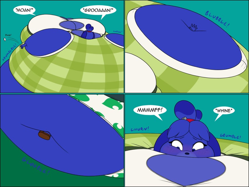 animal_crossing big_ass big_breasts blueberry_inflation breasts bubble_butt comic female furry huge_ass huge_breasts inflation isabelle_(animal_crossing) lj_caffie tagme thick_thighs what_the_fuck wide_hips