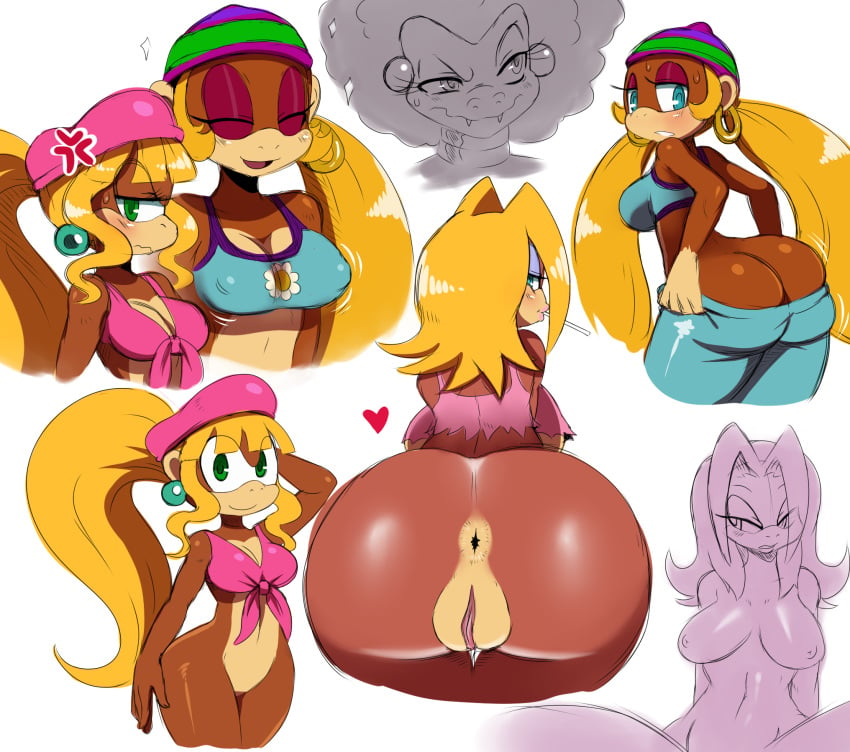 4girls afro anus ape ass ass_cleavage ass_focus ass_shake bare_ass beret big_ass big_breasts bimbo blue_eyes blush bottom_heavy bottomless breast_envy breasts bubble_butt butt_crack candy_kong cleavage closed_eyes clothed clothing dat_ass dixie_kong donkey_kong_(series) ear_piercing female female_only flaunting flirting furry green_eyes hat heart hoop_earrings huge_ass hypnotic jealous kalypso kremling looking_at_viewer multiple_girls nintendo nipples no_humans no_panties pants pants_down piercing plain_background presenting presenting_anus presenting_hindquarters presenting_pussy primate pulling_down_pants pussy seductive showing_ass showing_off sssonic2 thick_ass tiny_kong undressing voluptuous white_background