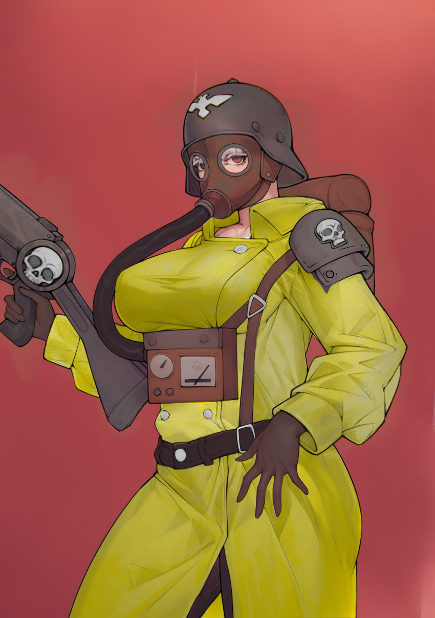 alternate_color alternate_version_available armageddon_steel_legion astra_militarum backpack belt big_ass big_breasts bread_and_butter coat gas_mask gloves gun helmet imperial_guard imperium_of_man jacket lasgun mask masked masked_female military military_clothing military_hat military_helmet military_uniform red_eyes soldier soldier_helmet soldier_uniform thick_thighs trench_coat trenchcoat tube warhammer_(franchise) warhammer_40k white_hair wide_hips