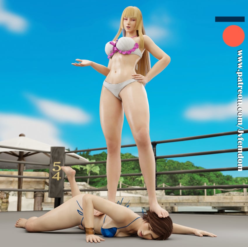 2girls 3d absurd_res barefoot beaten between_legs between_thighs bikini blender catfight crush crushing defeated dominant dominant_female domination emilie_de_rochefort face_in_crotch facesit facesitting female female_domination female_on_female female_only femdom fight foot_fetish headscissor helpless highres humiliation jpeg jvfemdom kazama_asuka legs light-skinned_female light_skin looking_pleasured mounting multiple_girls pinned pinned_down pose round_ass round_butt sadism sadistic short_hair sitting sitting_on_face sitting_on_person smile smirk smug smug_face smug_grin submission submission_hold submissive swimsuit tekken tekken_8 thick_ass thick_thighs thighs utter_domination wrestling yuri
