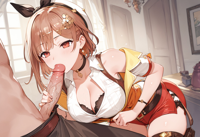 ai_generated atelier_(series) atelier_ryza fellatio large_breasts reisalin_stout uncensored