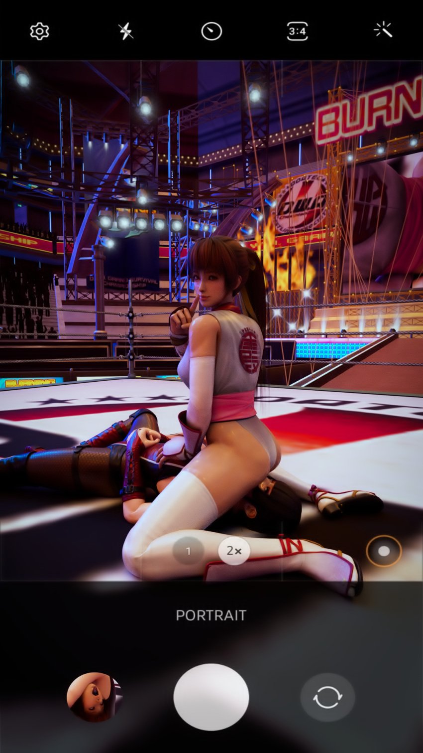 2girls 3d ahe_gao asphyxiation ass_smothering catfight dead_or_alive dead_or_alive_5 defeated domination eyeroll facesit facesitting faint humiliation kasumi_(doa) kktzane knocked_out leather leather_clothing marie_rose nyotengu ryona smothering smothering_ass submission submission_hold submissive swimsuit unconscious white_eyes wrestling