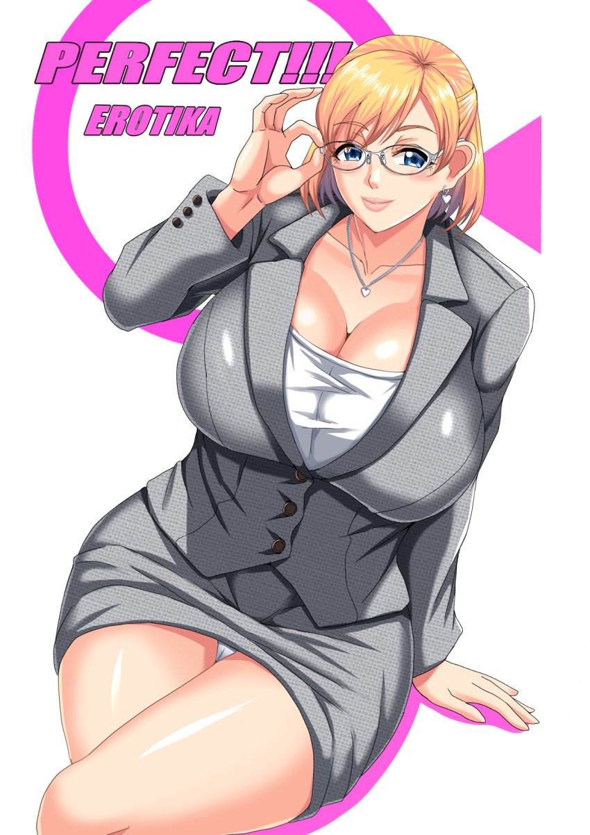 2024 blonde_hair breasts capcom cleavage dead_rising female glasses jessica_mccarney large_breasts mifune_seijirou necklace